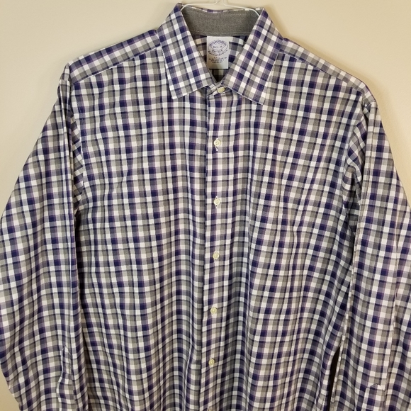 Brooks Brothers Slim Fit Gingham Dress Shirt 16.5 - Picture 12 of 16